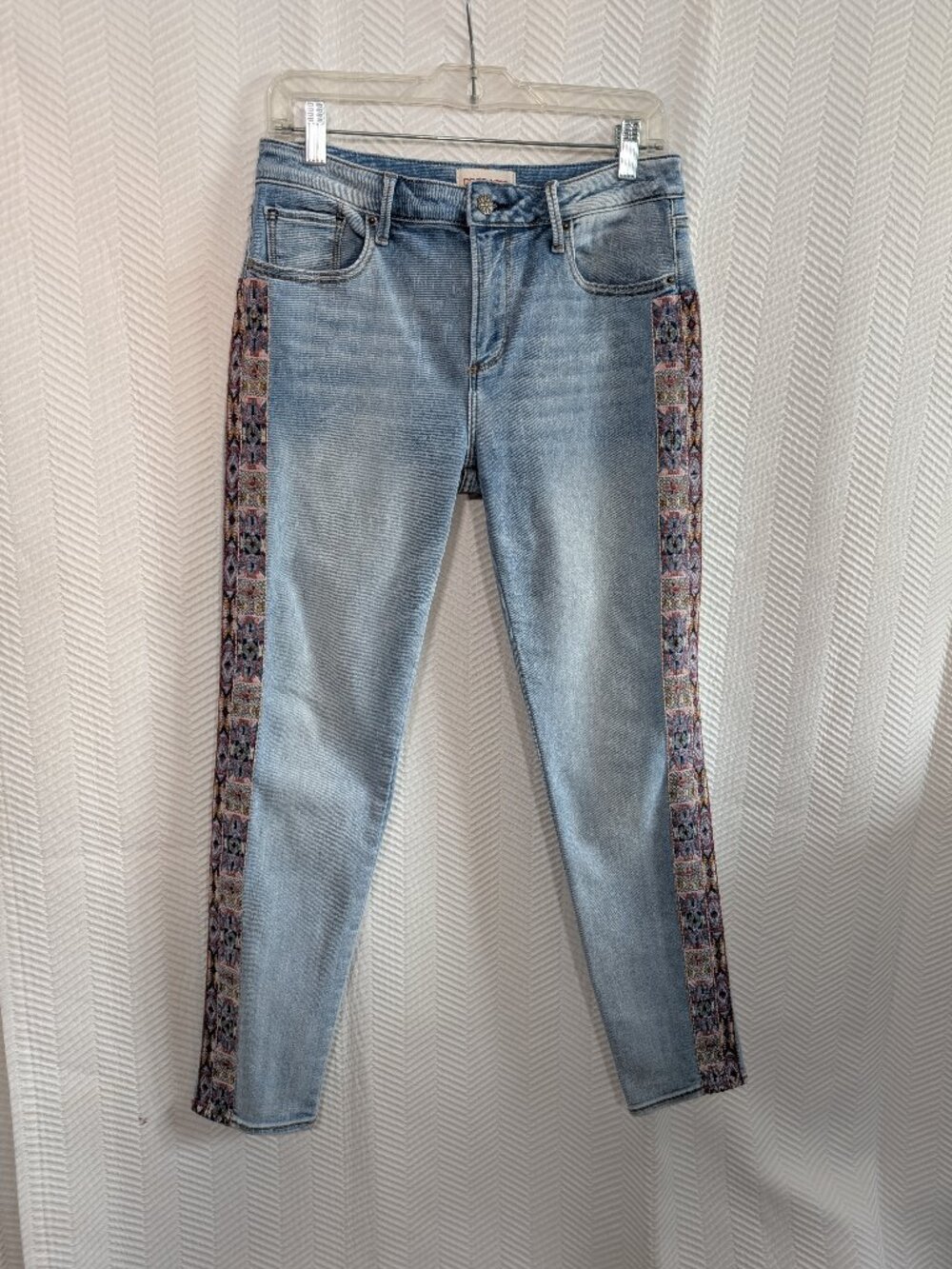 Anthropologie Driftwood Jackie Embroidered Mid Rise Jeans Size W28 L28 Denim